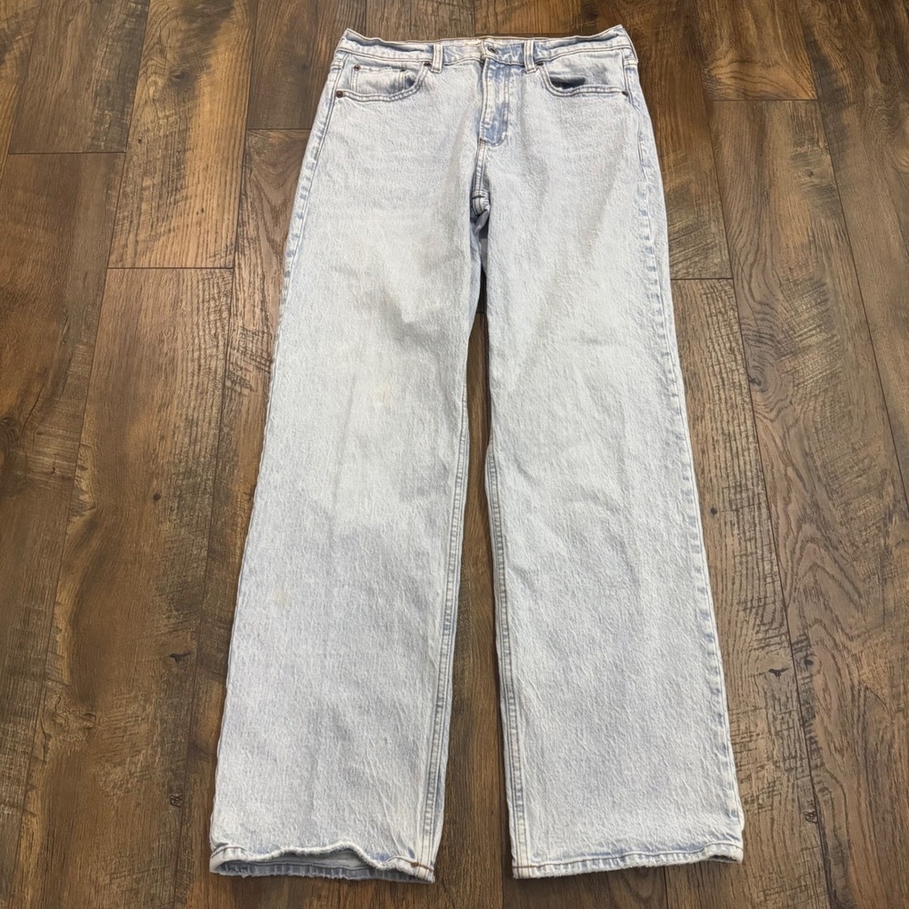 Abercrombie & Fitch The Baggy Low Rise Jeans Light Wash Wide Leg 28/6L